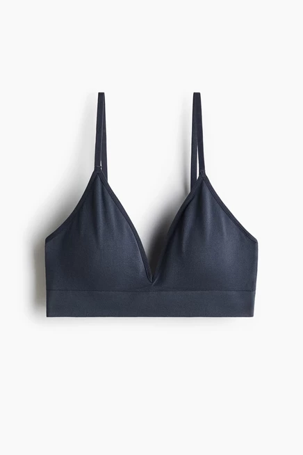 Женский бесшовный бюстгальтер H&M с мягкими чашками, тёмно-синий
