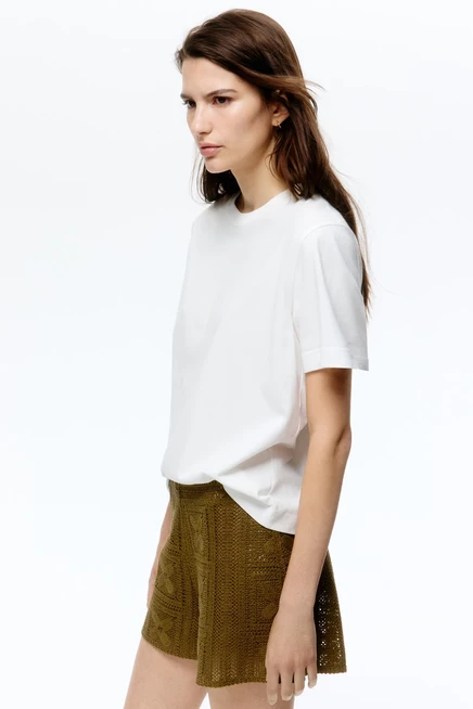 Женские шорты H&M из шелковой смеси, темно-оливковые