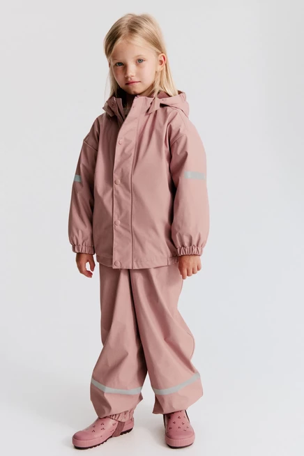 Fleece-Lined Rain Jacket dusty pink