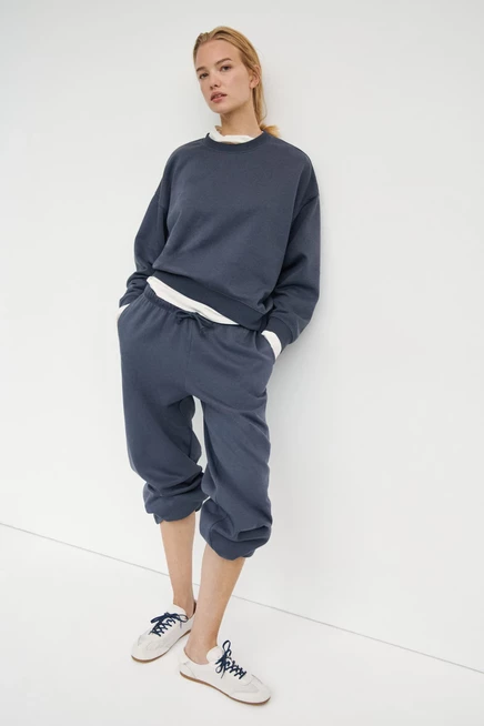 Женские джоггеры H&M широкие, темно-синие