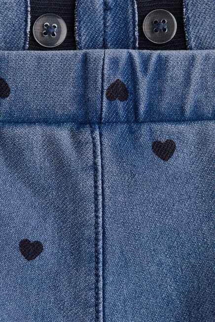 Wide Denim-Look Jeggings denim blue/hearts