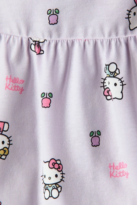 Детское платье H&M с принтом Hello Kitty, светло-фиолетовое