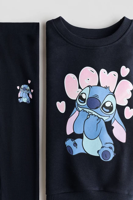 Комплект из топа и леггинсов из 2 частей navy blue/lilo & stitch