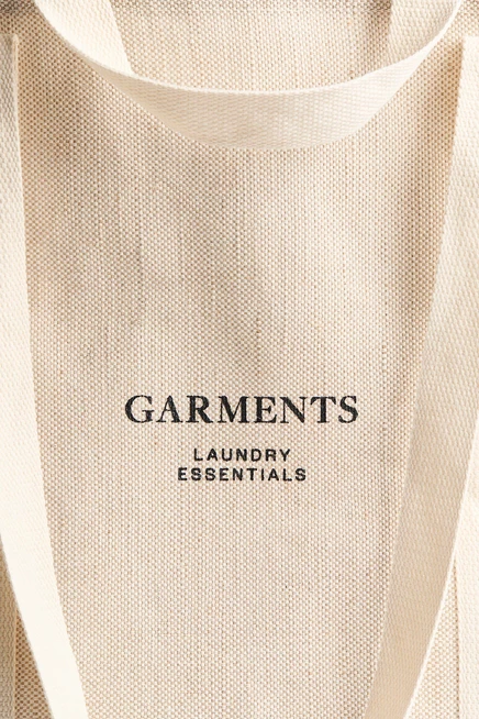 Text-Motif Laundry Hamper light beige