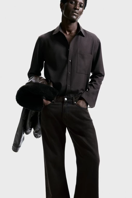 Мужские джинсы H&M relaxed bootcut, коричневый деним
