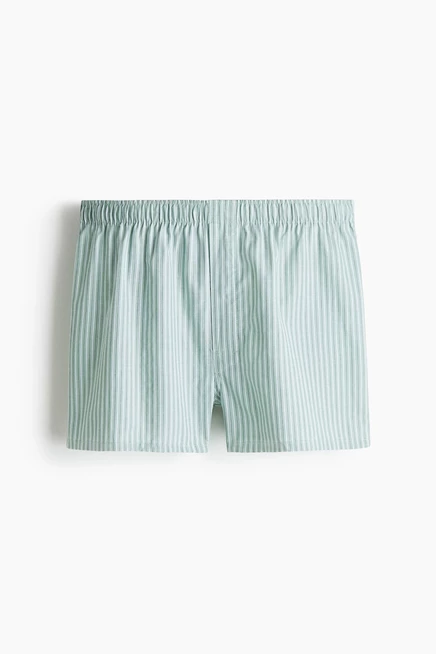Мужские боксеры H&M, набор 2 шт., зелёные/полосатые