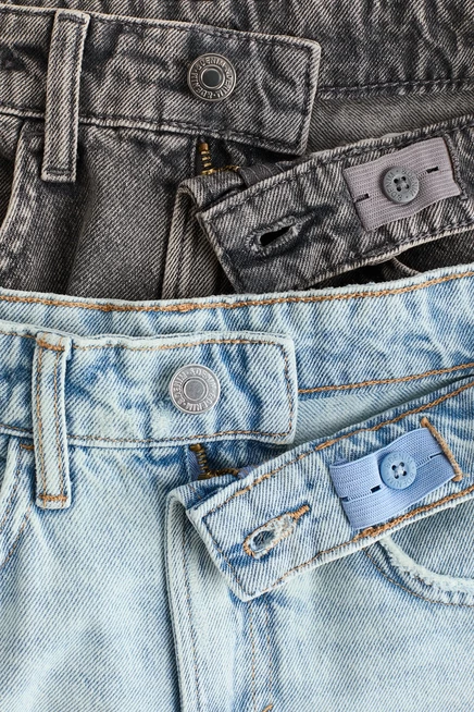 Детские джинсы H&M 2 шт. свободного кроя, серые/светло-голубые