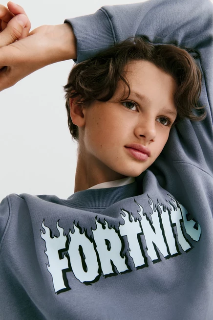 Детский свитшот H&M Fortnite, стальной синий