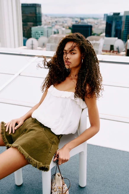 Женские шорты H&M с высокой талией, тёмно-хаки