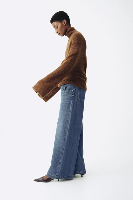 Джинсы для беременных H&M MAMA широкие, джинсово-синие