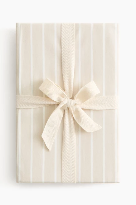 Комплект пододеяльников для детской кроватки из хлопка и перкаля light beige/striped