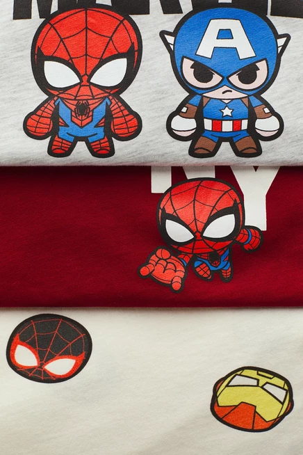 Детские футболки H&M, 3 шт., серые с Marvel