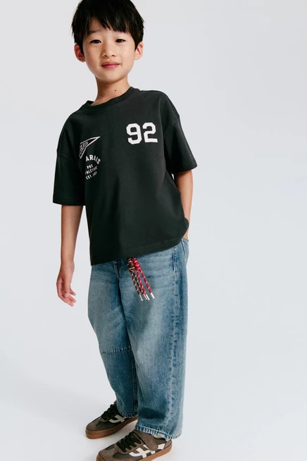Loose-Fit Barrel-Leg Jeans denim blue