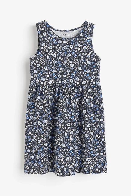 dark blue/floral