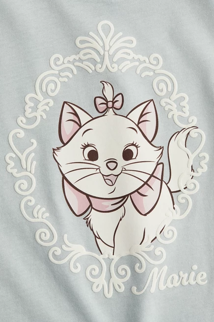 Хлопчатобумажная футболка с принтом light turquoise/aristocats