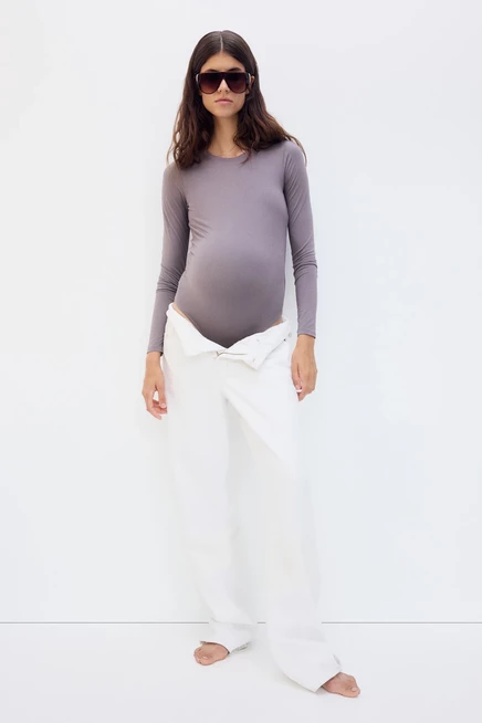 Женское боди H&M MAMA с длинными рукавами, фиолетовое