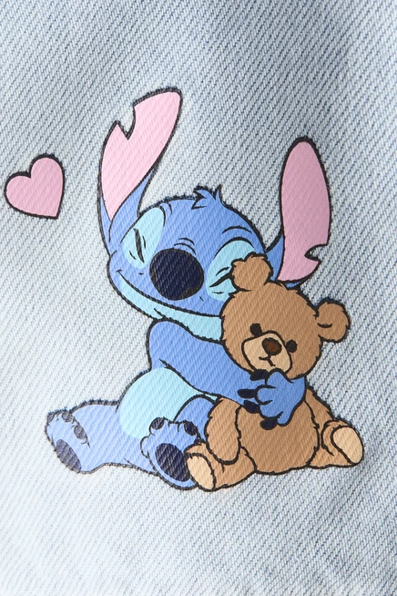 Детские джинсовые шорты H&M, светло-синие, Lilo и Stitch