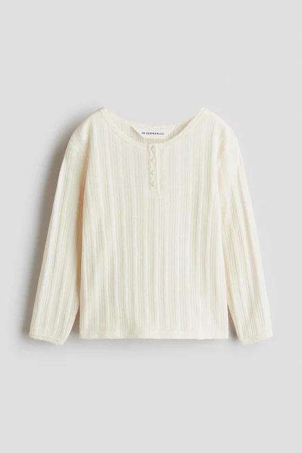 Детский топ H&M в ажурной вязке, кремовый