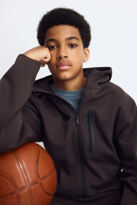 Куртка H&M с капюшоном DryMove, коричневая