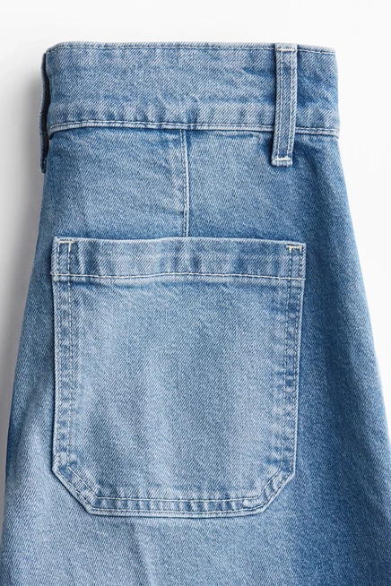 Женские широкие джинсы H&M Wide High, светло-голубые