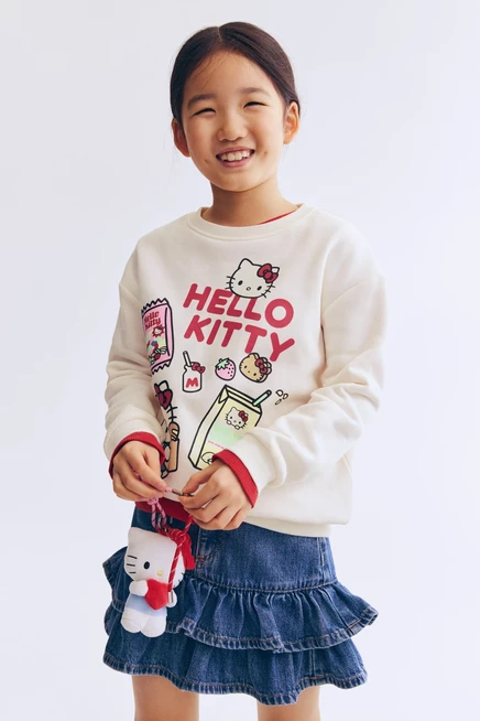 Детский свитшот H&M с принтом Hello Kitty, кремовый