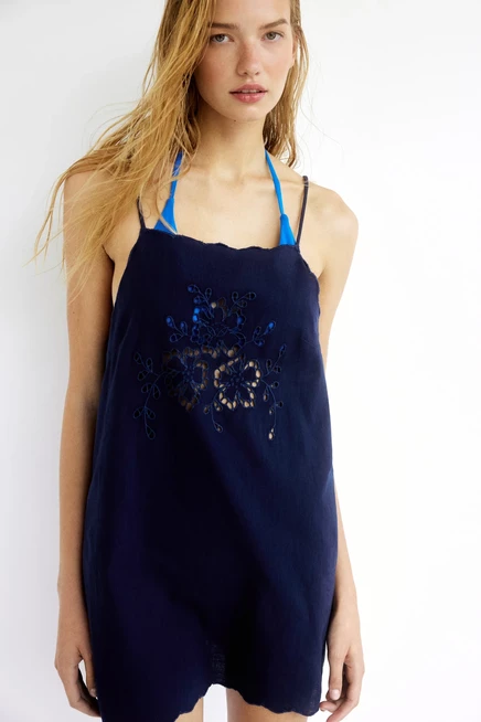 Женское пляжное платье H&M, темно-синее