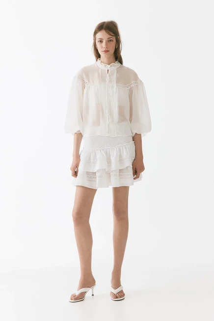 Женская блузка H&M с объемными рукавами, белая