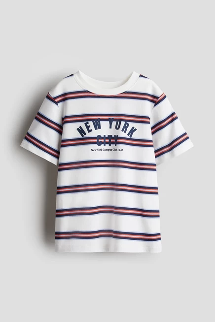 Детская футболка H&M с принтом, белая/Нью-Йорк