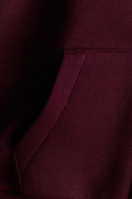 Brushed-Inside Hooded Jacket dark red