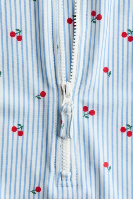 light blue/cherries