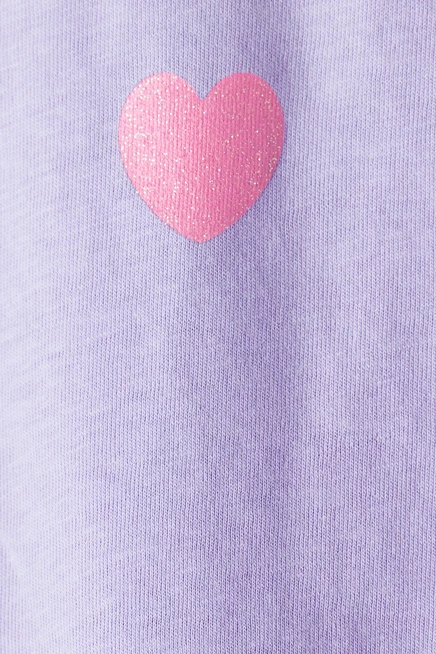 Cotton T-Shirt with Printed Motif purple/besties forever