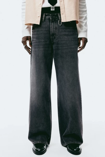 Мужские джинсы H&M Wide‑Leg, серо‑джинсовые