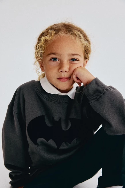 Printed Brushed-Inside Sweatshirt dark gray/batman