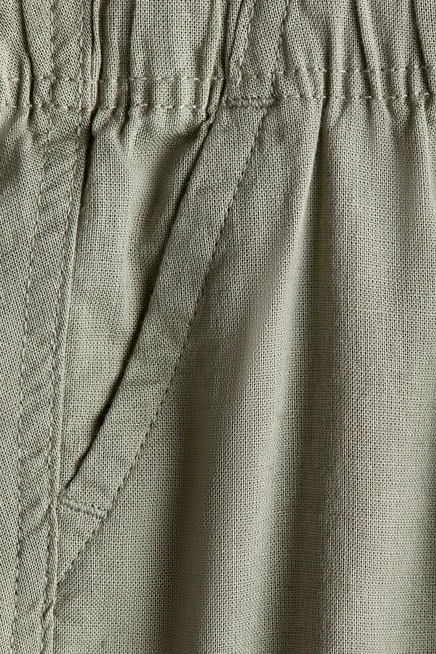 Детские шорты H&M из льна и хлопка, светло-хаки