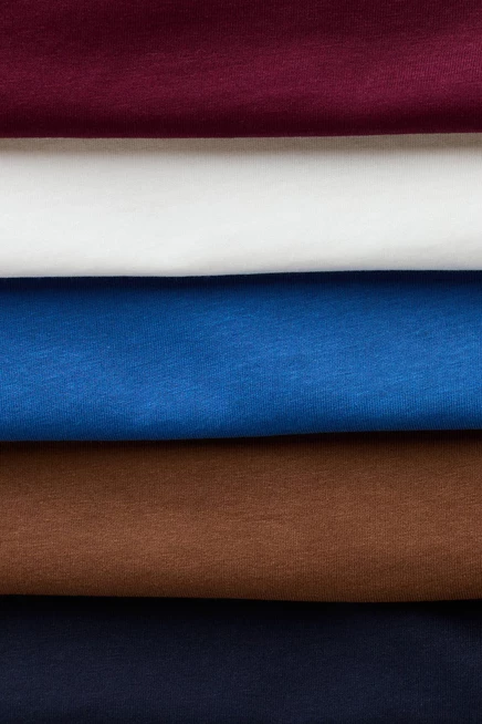 5-Pack Cotton Tops navy blue/blue/plum red