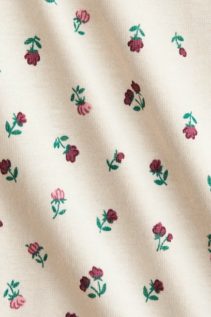 light beige/floral
