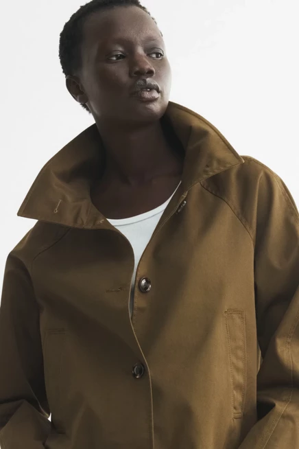 Женская куртка H&M из твила, хаки