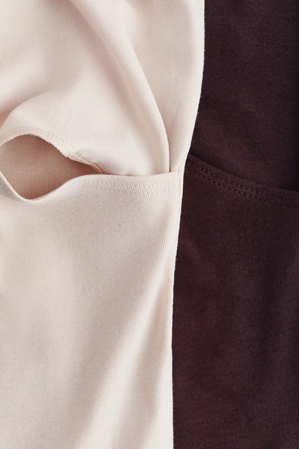 Топы H&M MAMA для кормления, 2 шт., темно-коричневый/кремовый