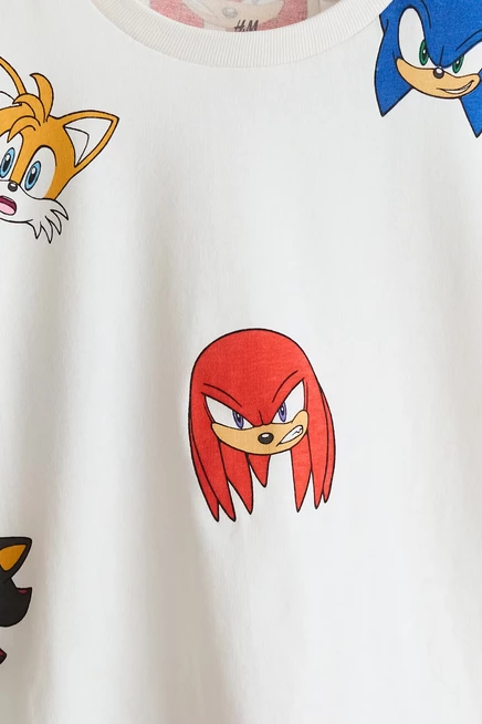 3-pack Printed T-shirts gray/sonic the hedgehog