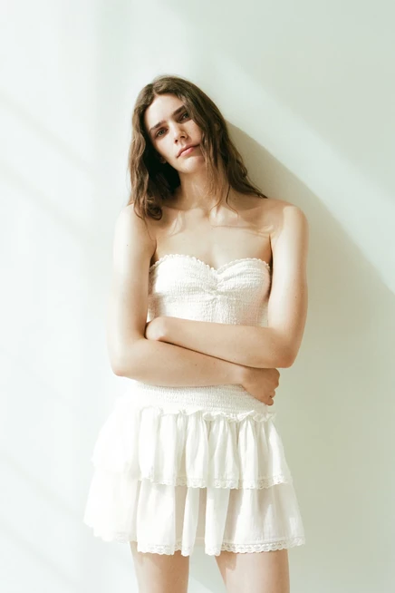 Женское платье H&M без бретелей, айвори