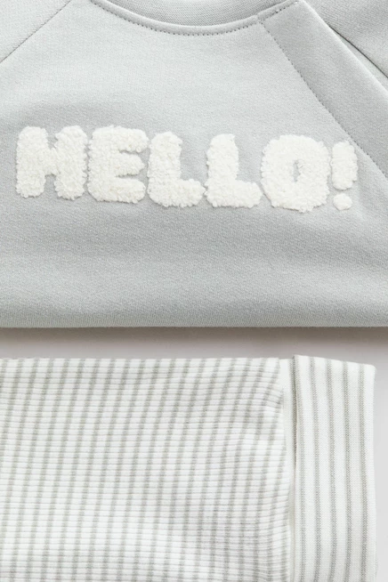 2-piece Cotton Set light dusty turquoise/hello!