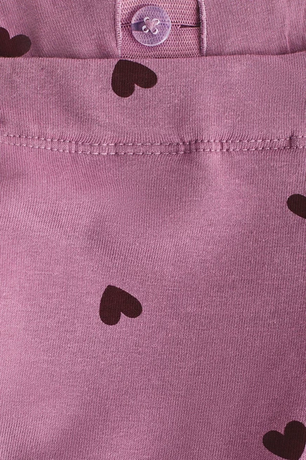 Детские легинсы H&M, 3 пары, фиолетовые с сердечками