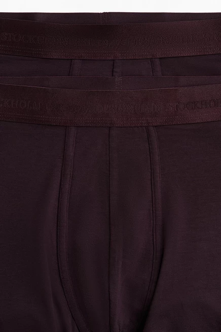 Мужские боксерские трусы H&M набор из 2 шт. средней длины из лиоцелла с Lycra®, бордовые