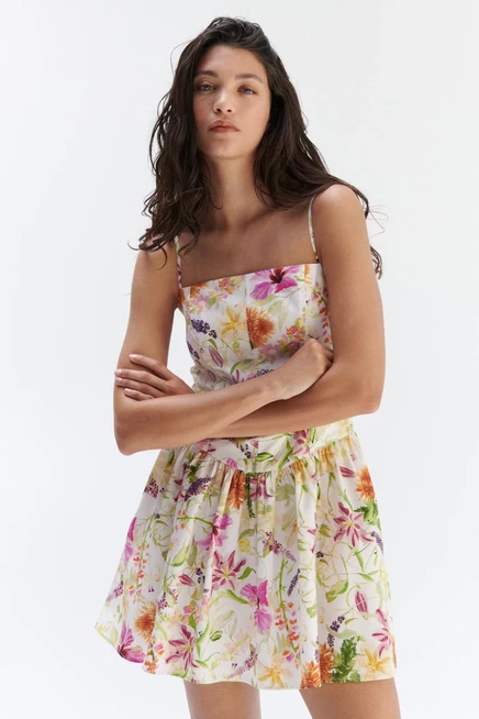 Женское платье H&M на бретелях, белое с цветами