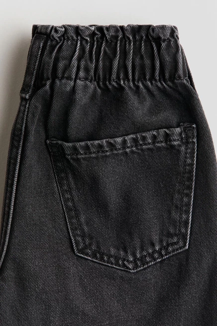 Детские джинсы H&M Paper Bag свободного кроя, черные