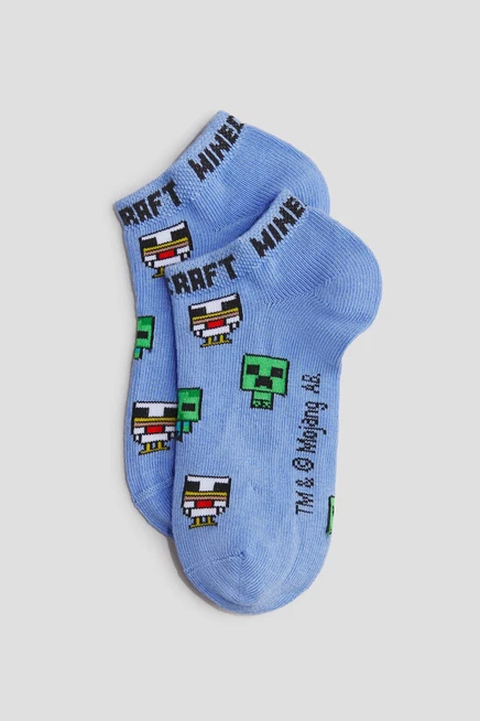 Детские носки H&M, 5 пар, голубые/Minecraft