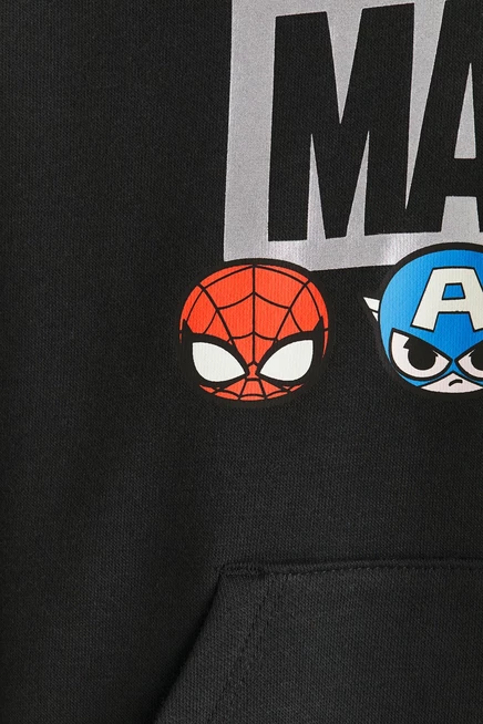 Детское худи H&M с начесом, черное/Marvel Comics