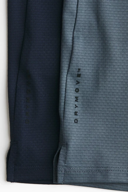 2-Pack Sports Shirts with DryMove™ dark gray/navy blue