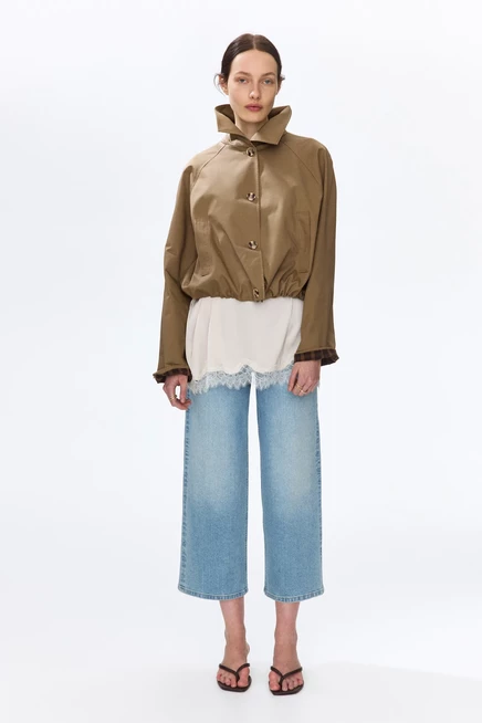 Женские укороченные джинсы H&M, светло-голубые