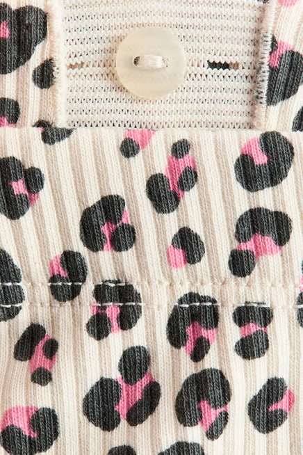 2-Piece Cotton Set cream/leopard print